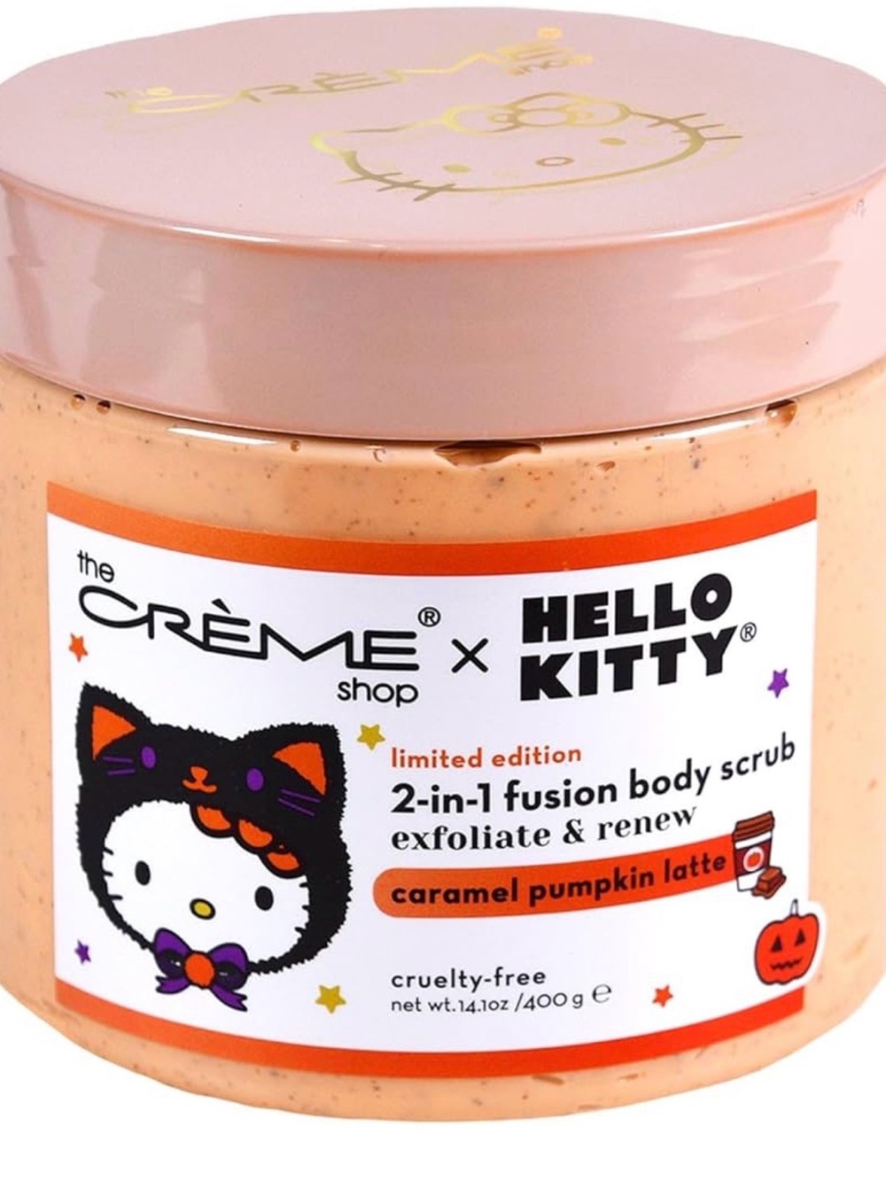 The Crème Shop x Hello Kitty Caramel Pumpkin Latte Body Scrub 14.1 oz
